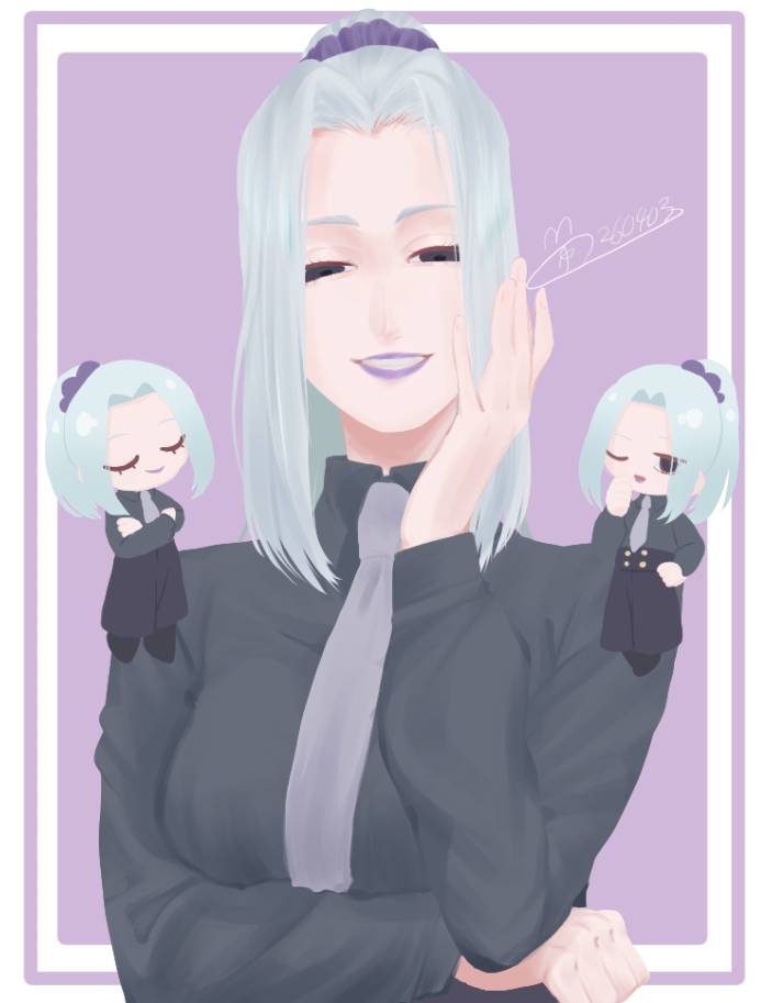 懐玉冥さん Illust of 湯呑！ impasto chibi white_hair JujutsuKaisen 冥冥