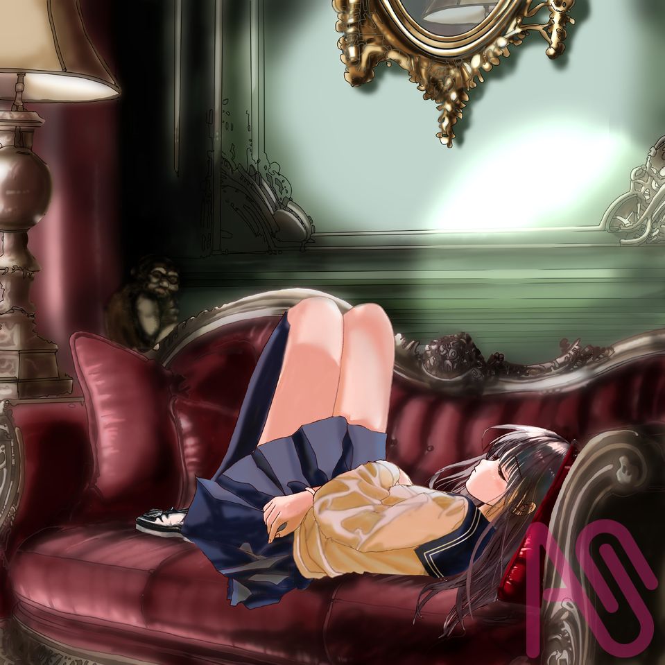 魔夢の間 Illust of アオキ girl uniform oc 悪夢 schoolgirl sailor_uniform SFファンタジー ホラー風 japanesegirl 名画オマージュ