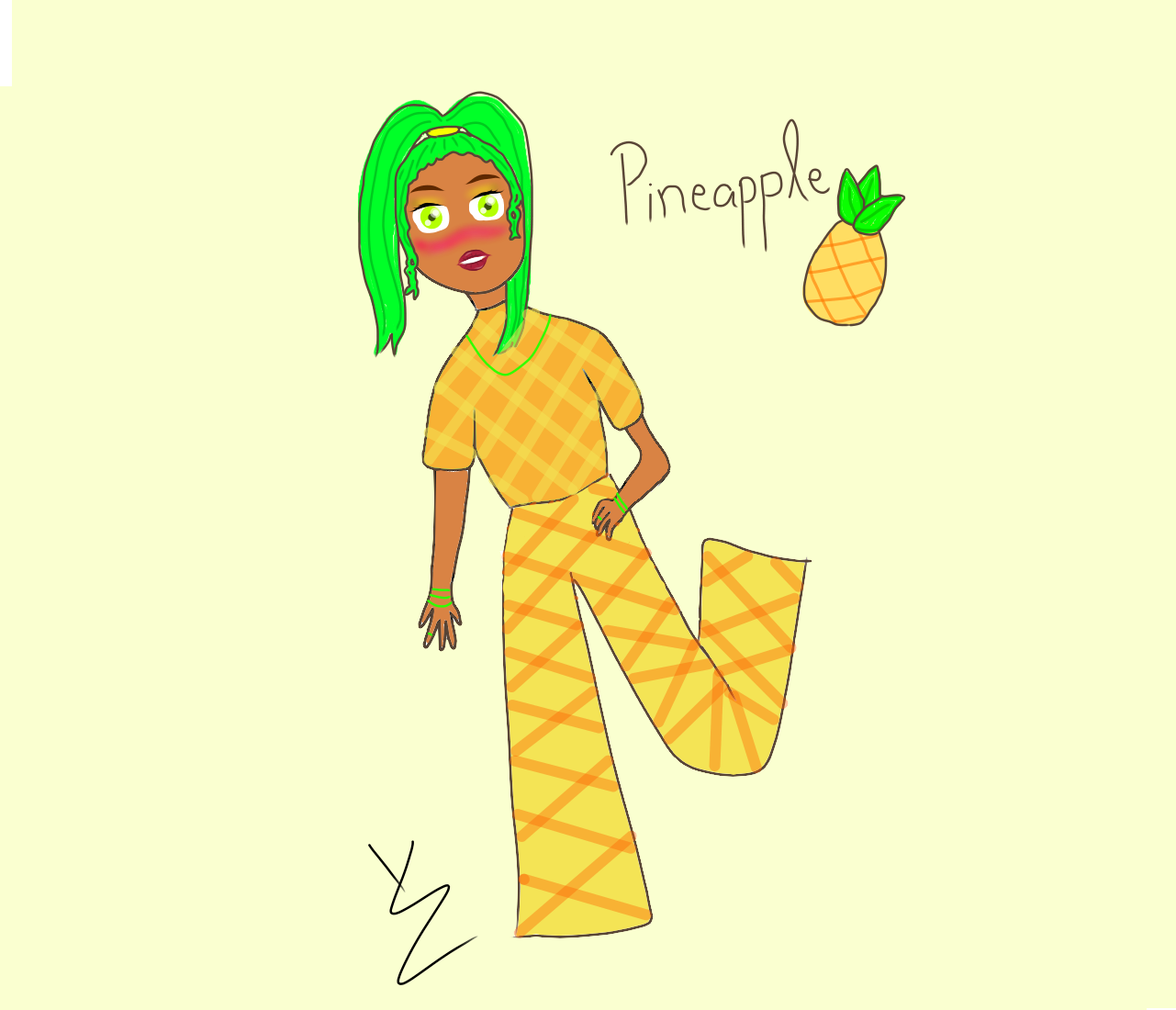 Pineapple Girl パイナップル 女の子 YAZART Illustrations ART street