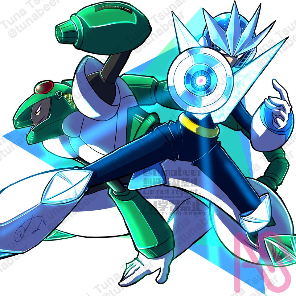 ロックマン3のジェミニマンとスネークマン tuna - Illustrations ART ロックマン3のジェミニマンとスネークマン tuna - Illustrations ART
