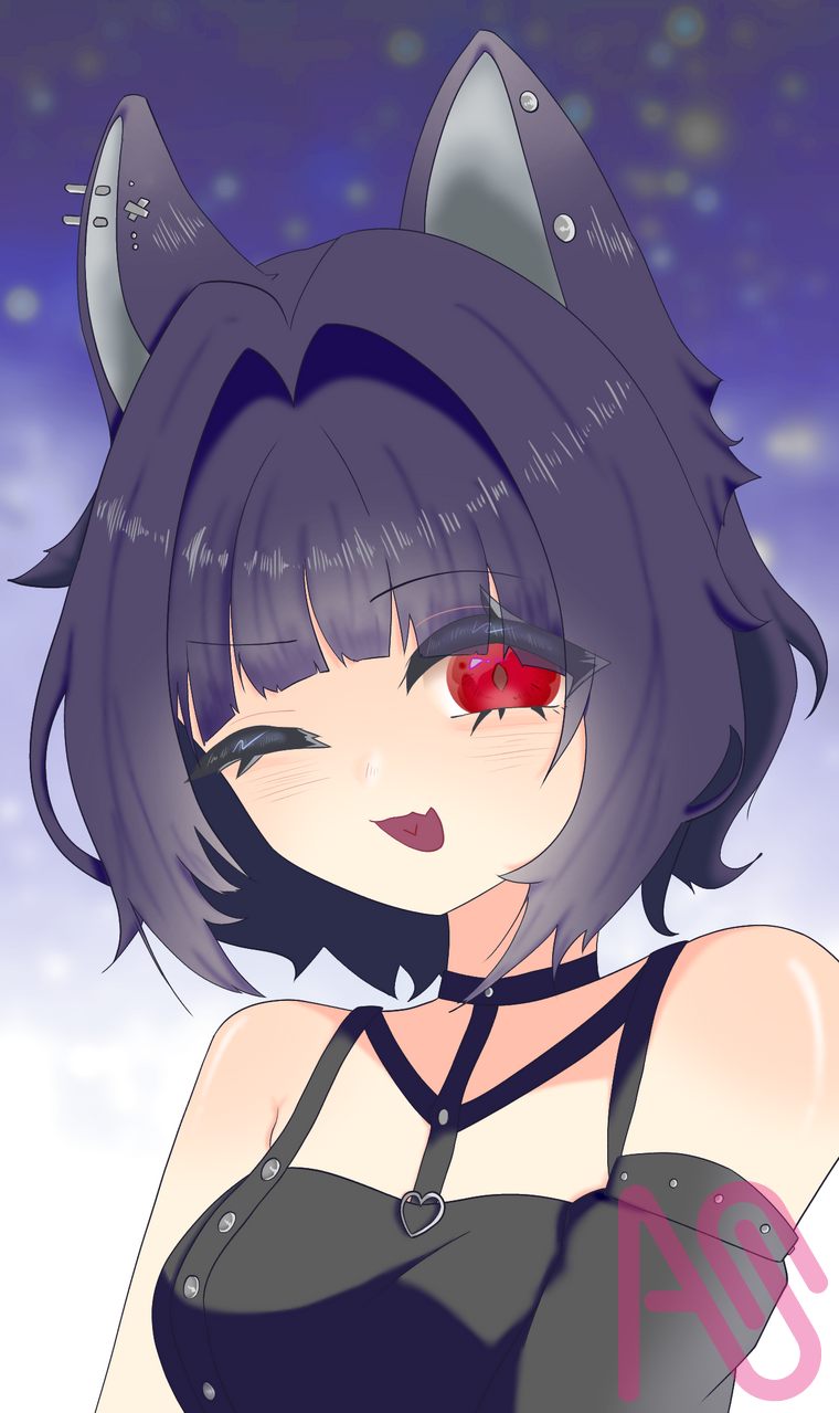 謎のシチュ Illust of ちょこラテ girl 黒髪 illustration digital oc black animal_ears