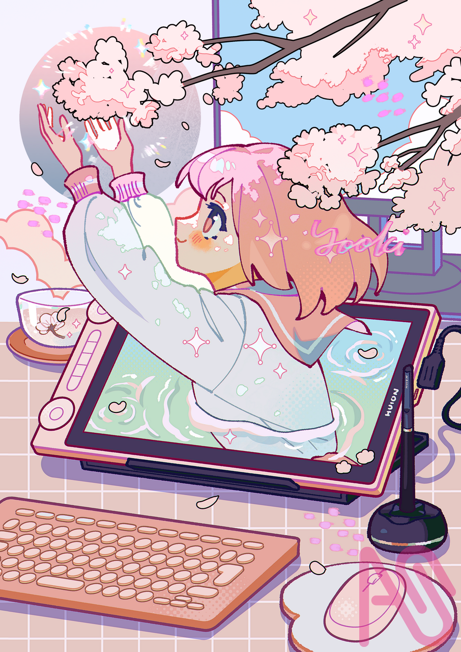 人生は芸術を模倣する Illust of YOOKI girl original digital kawaii