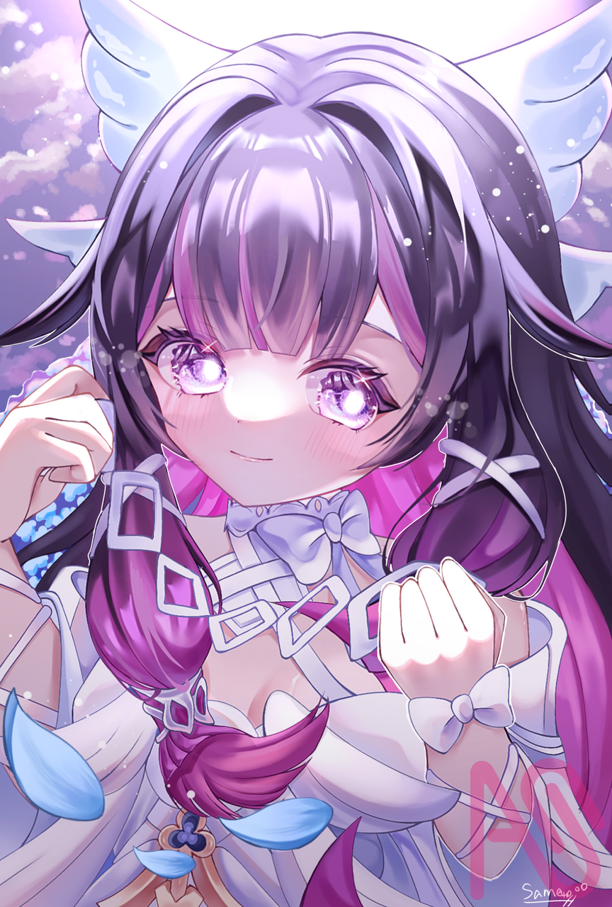 月を捧ぐ Illust of さめ。 girl GenshinImpact コロンビーナ illustration