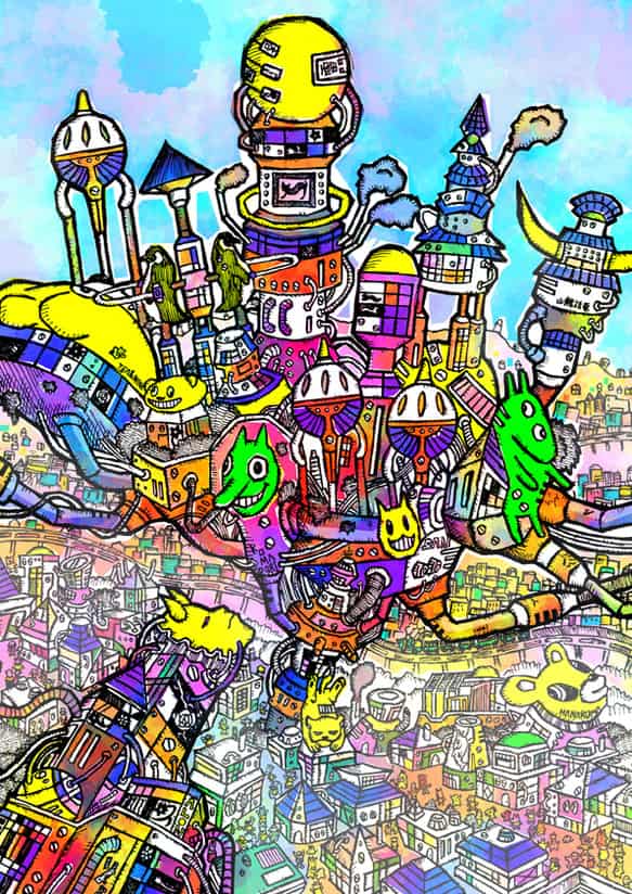 街並みイラスト ヒロシ ド クレヨン イラスト Art Street アートストリート