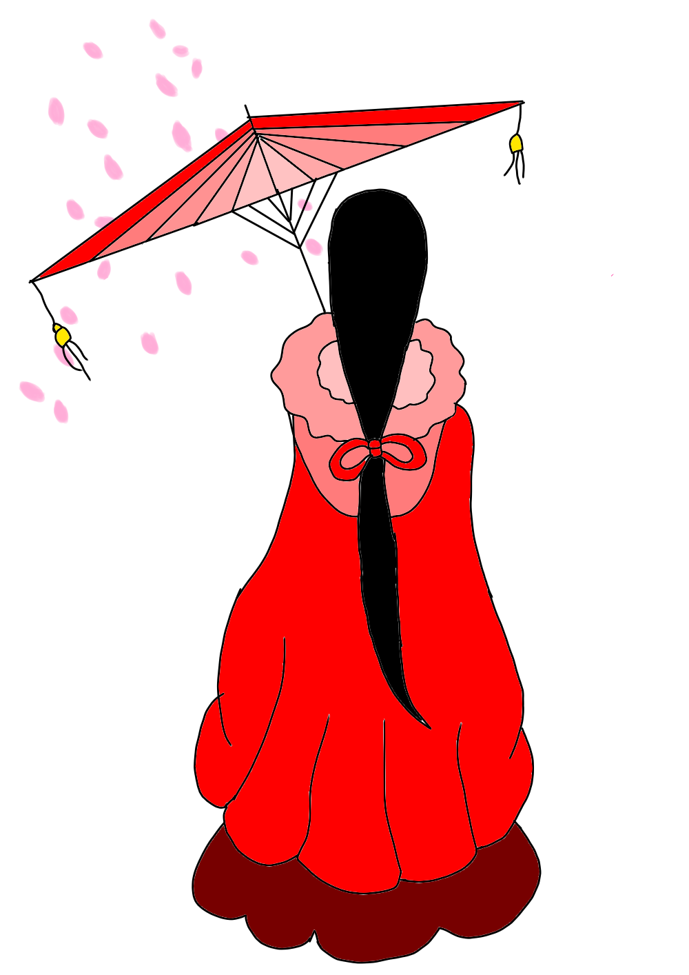 Japanese girl with umbrella Ritika Illustrations ART street