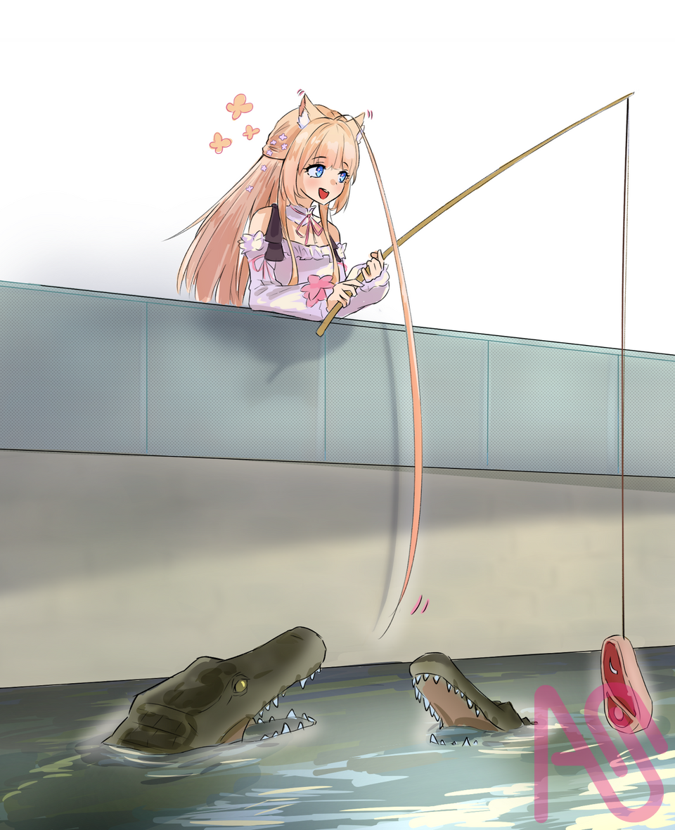 Peo fishing Illust of MinG girl cute