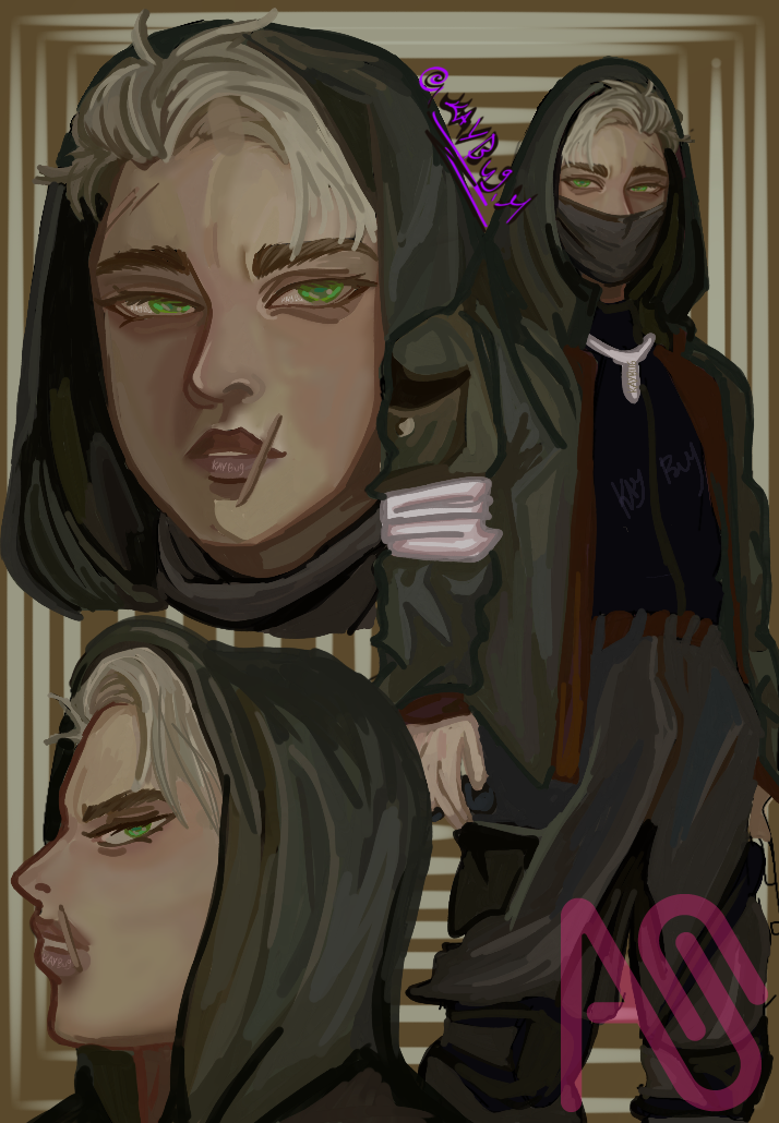 Mace Illust of Kaybug.H art digital oc semirealism animeguy characterdesign halfface