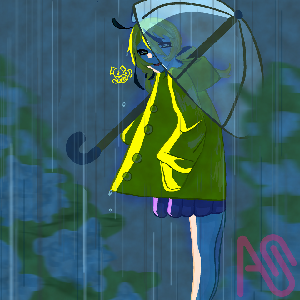 よっす Illust of ソラリンヌ12世@12月4日まで代選 illustration rain 逆光 lazy 梅雨 代理 そら姉のキャンパス