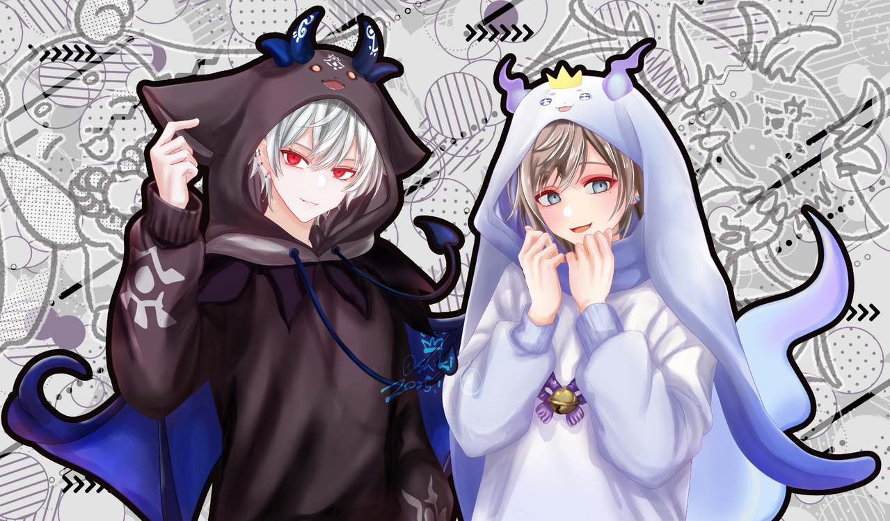 ChroNoiR＋でびるんるん Illust of Shiki fanfic doodle male boy virtual_YouTuber にじさんじ 葛葉 叶 ChroNoiR でびるんるん