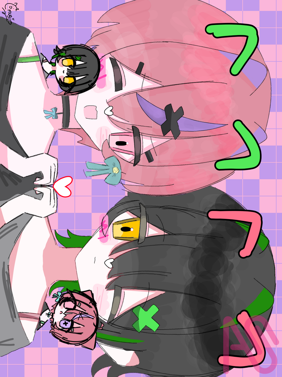 めんたときつね Illust of ฅ/ᐠ_ ꞈ _ᐟ\ฅ宇都っち（低浮上） maid oc kawaii よその子 2次創作 描かせてもらった めんちゃそアート 100枚目チャレンジ