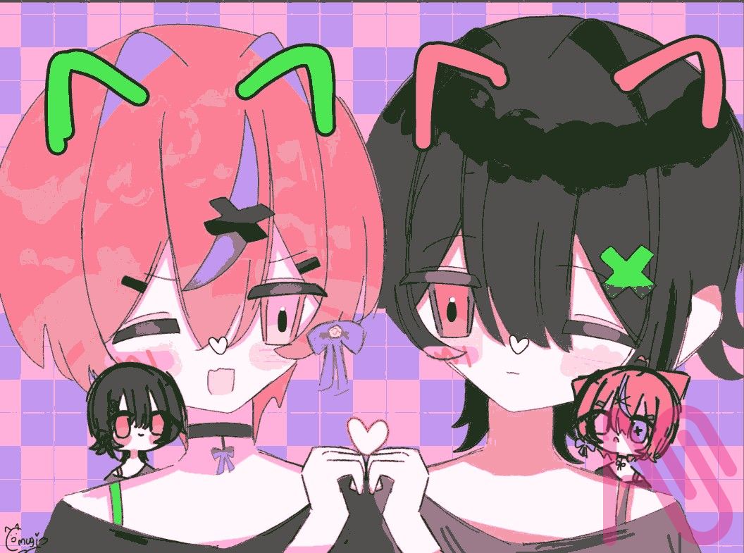 めんたときつね Illust of ฅ/ᐠ_ ꞈ _ᐟ\ฅ宇都っち（低浮上） maid oc kawaii よその子 2次創作 描かせてもらった めんちゃそアート 100枚目チャレンジ