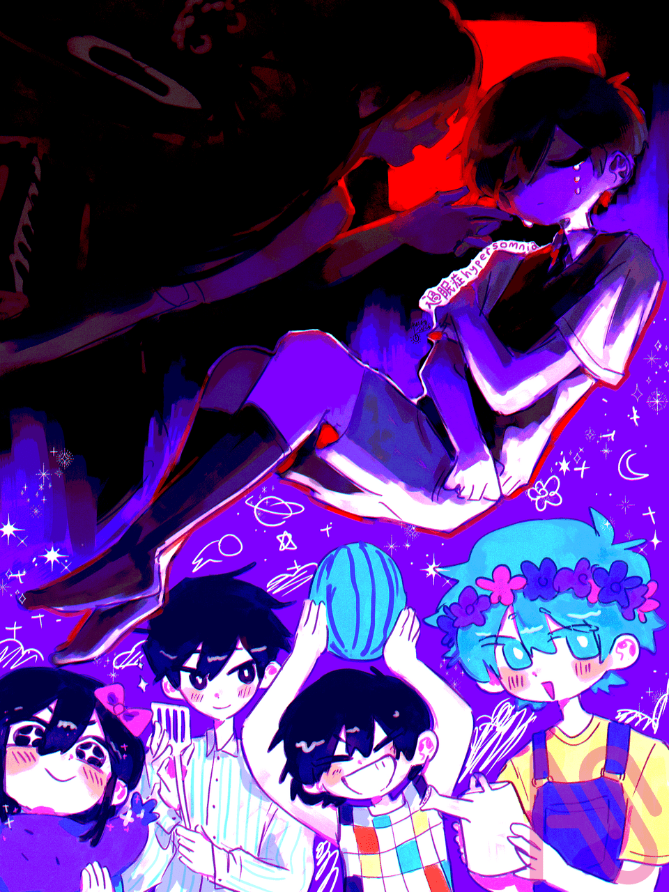 kaminsyou Illust of ayaao fanart game medibangpaint omori