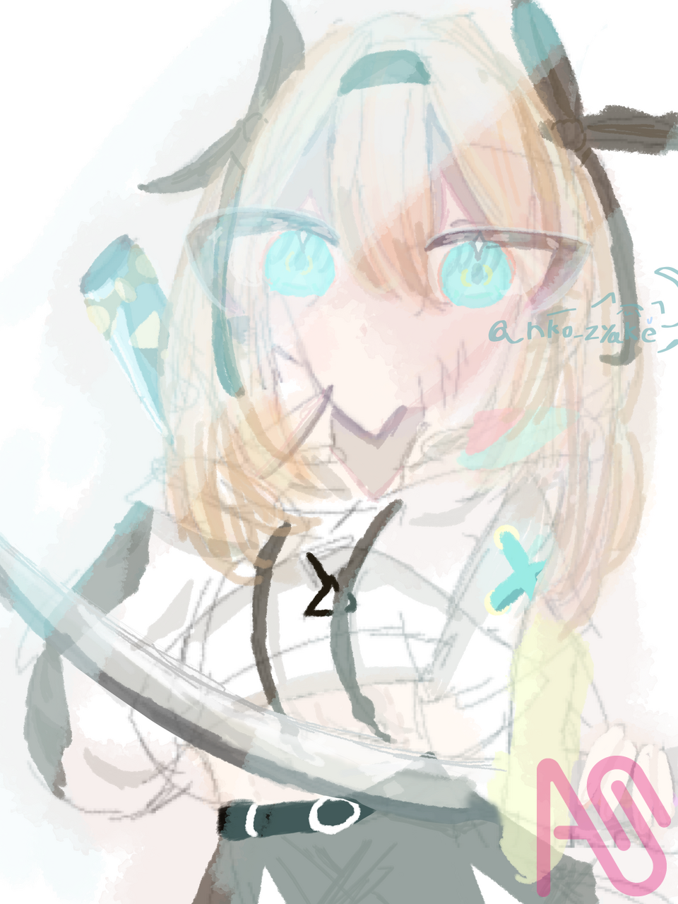 風真いろは Illust of ねこじゃけ🐱🍣 fanfic girl fanart cute 厚塗りもどき hololive ホロライブ6期生 ホロックス 風間いろは